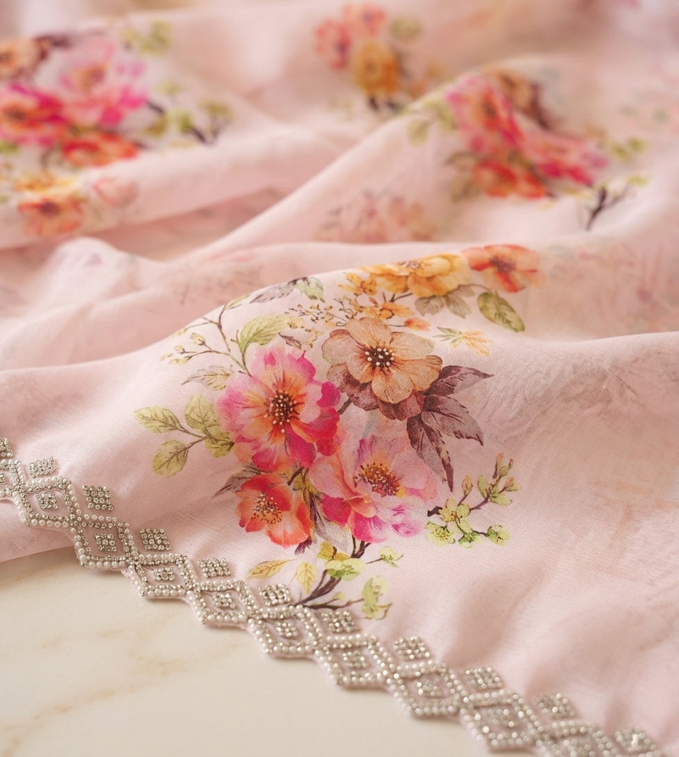 Blush Flora Saree