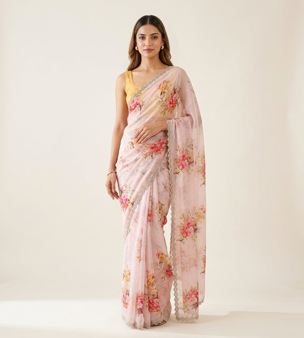 Blush Flora Saree