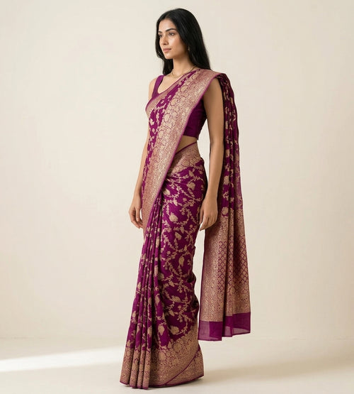 Gulnaar Khaddi Silk Saree