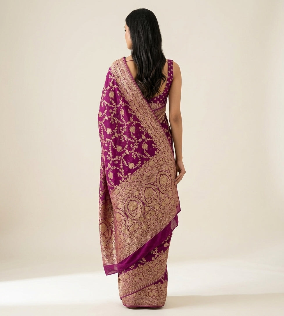 Gulnaar Khaddi Silk Saree