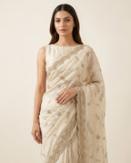 Ivory Whisper Pure Organza Saree