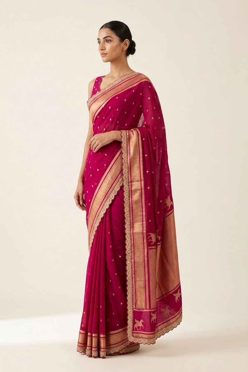 Rani Gulnaar Bangalore Silk Saree