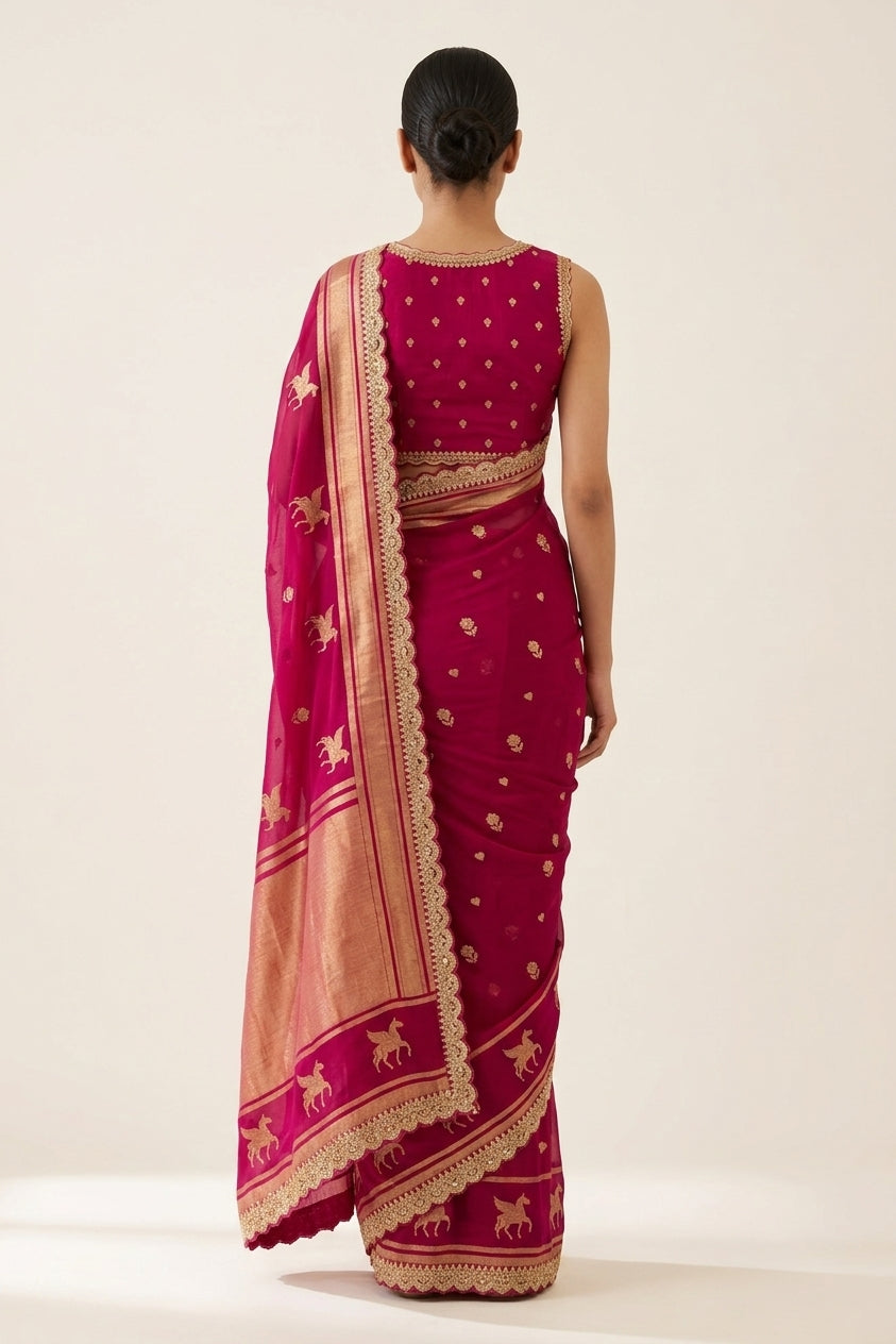 Rani Gulnaar Bangalore Silk Saree