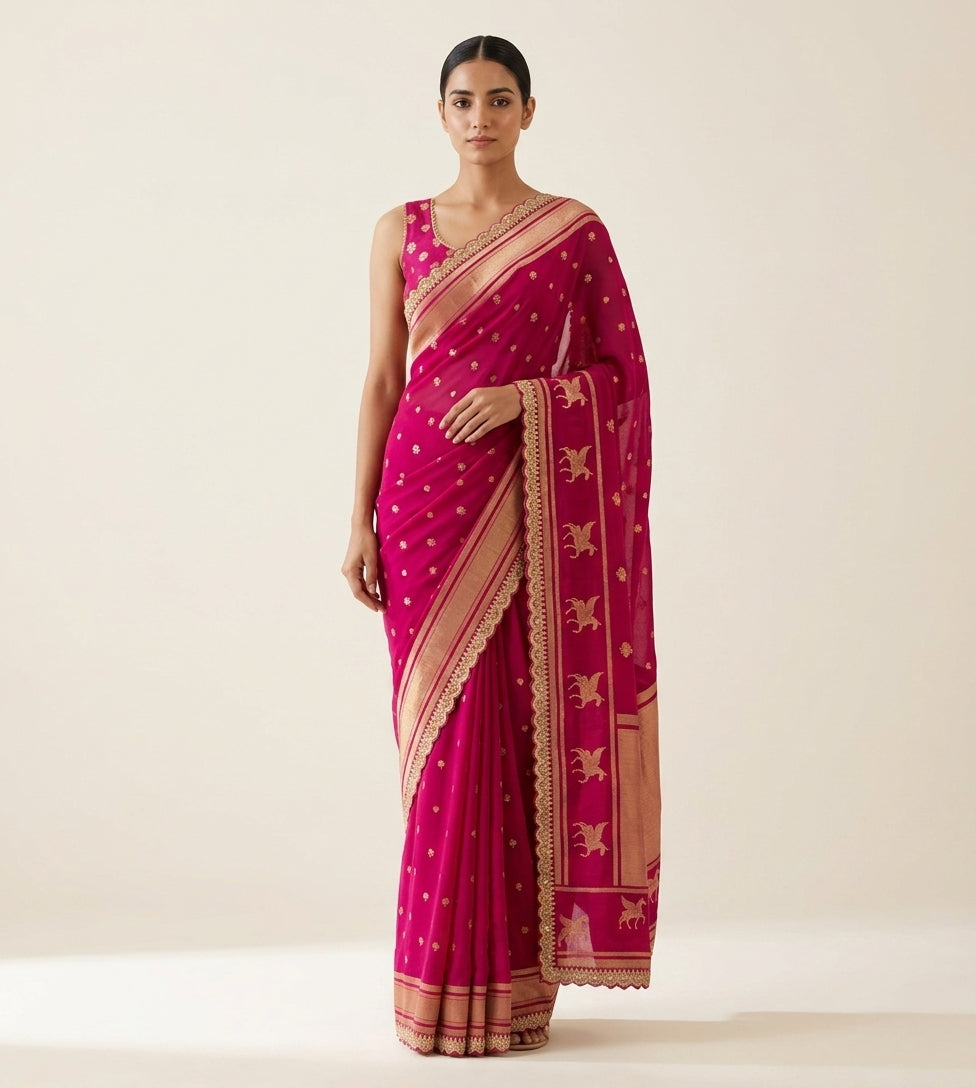 Rani Gulnaar Bangalore Silk Saree