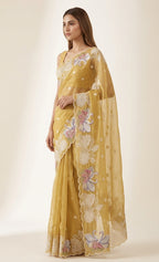 Sunehri Swan Organza Saree