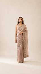 Rose Gold Tissue Saree