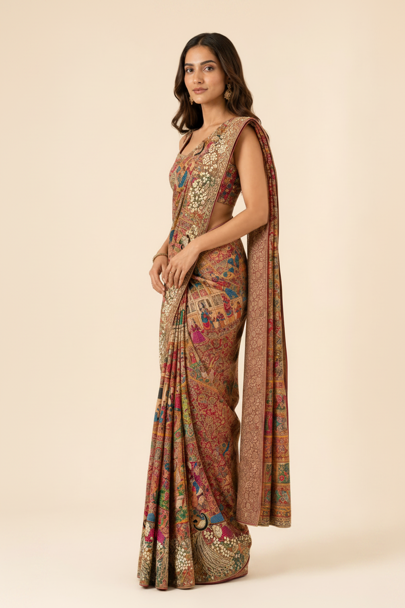 Rang Mahal Jamawar Silk Saree