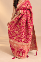 Gulabi Kashi - Banarasi Georgette Saree