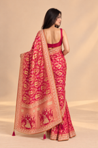 Gulabi Kashi - Banarasi Georgette Saree