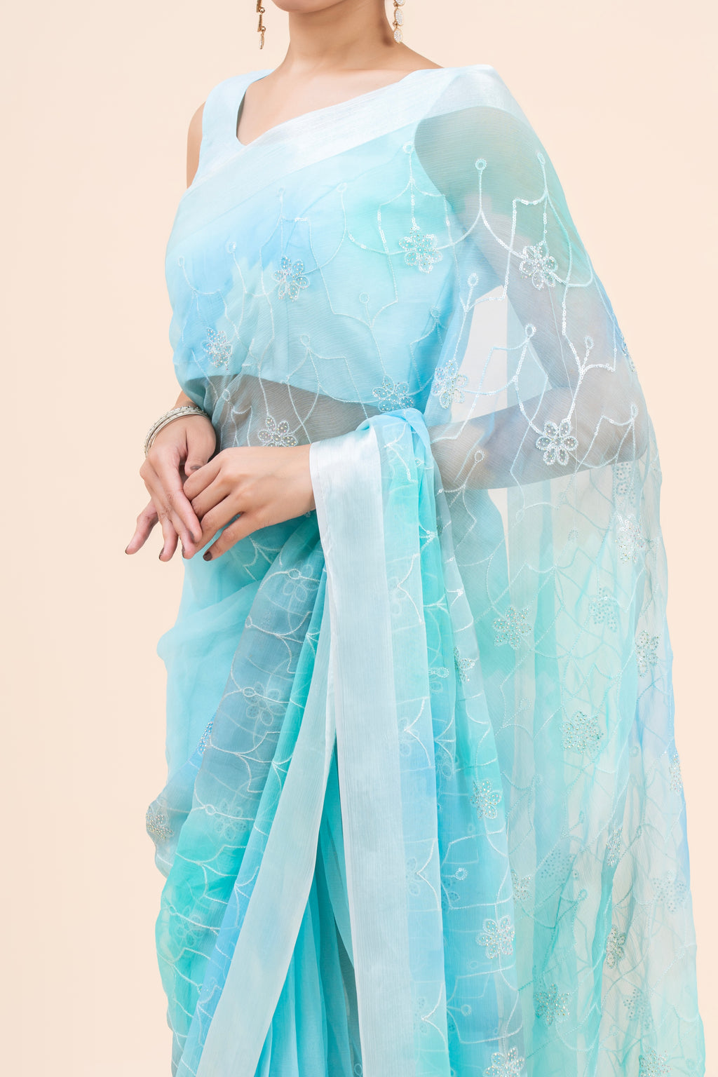 Aasma Embellished Chiffon Saree