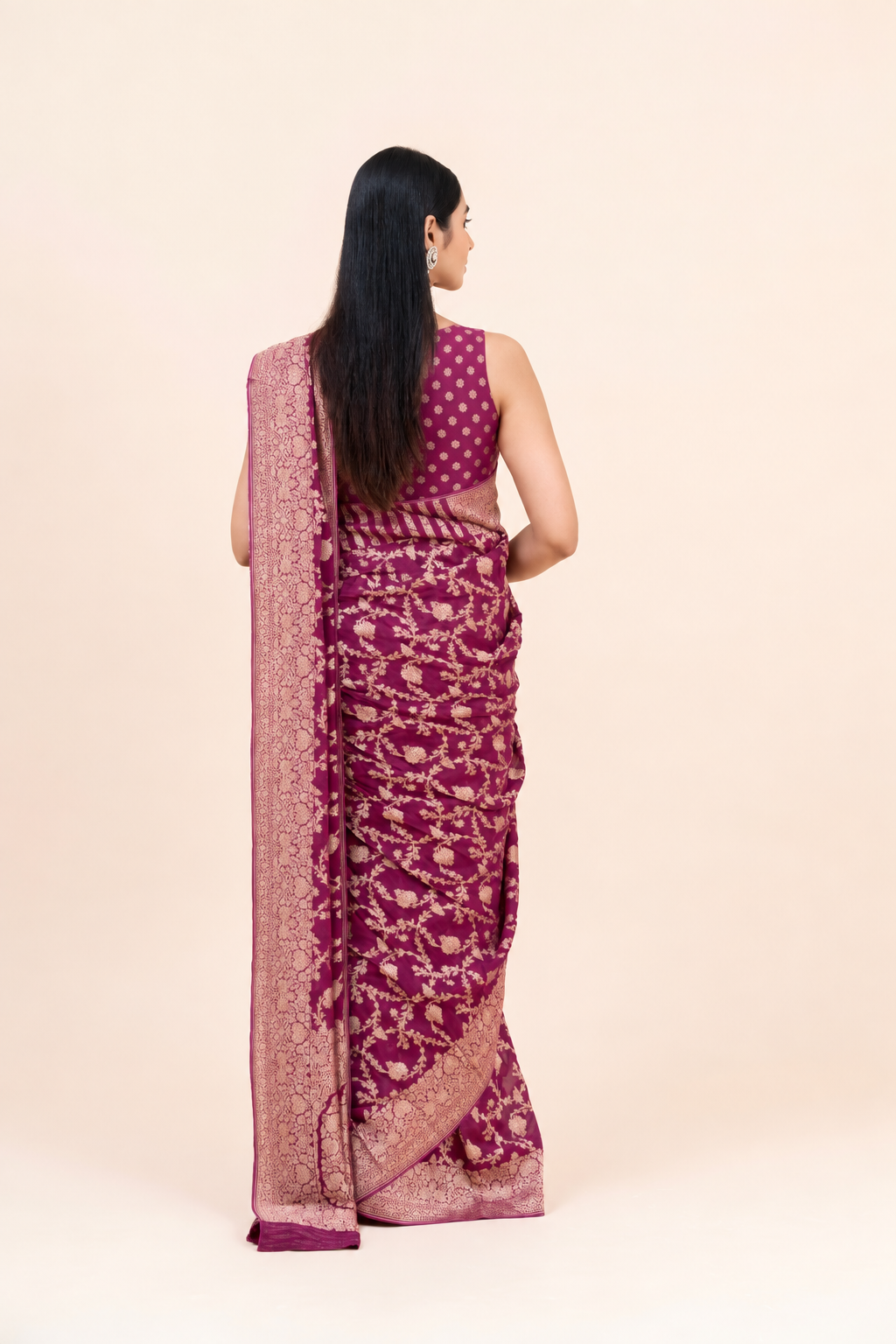 Gulnaar Khaddi Silk Saree