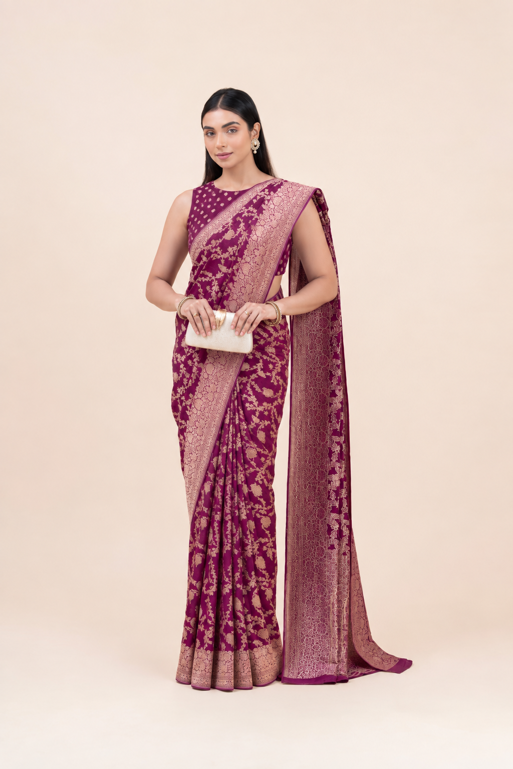 Gulnaar Khaddi Silk Saree