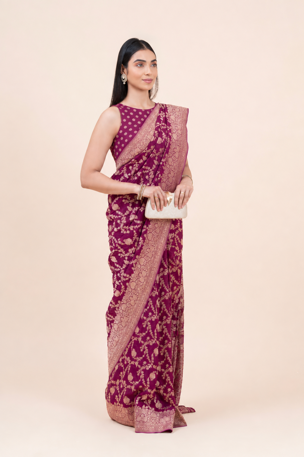 Gulnaar Khaddi Silk Saree