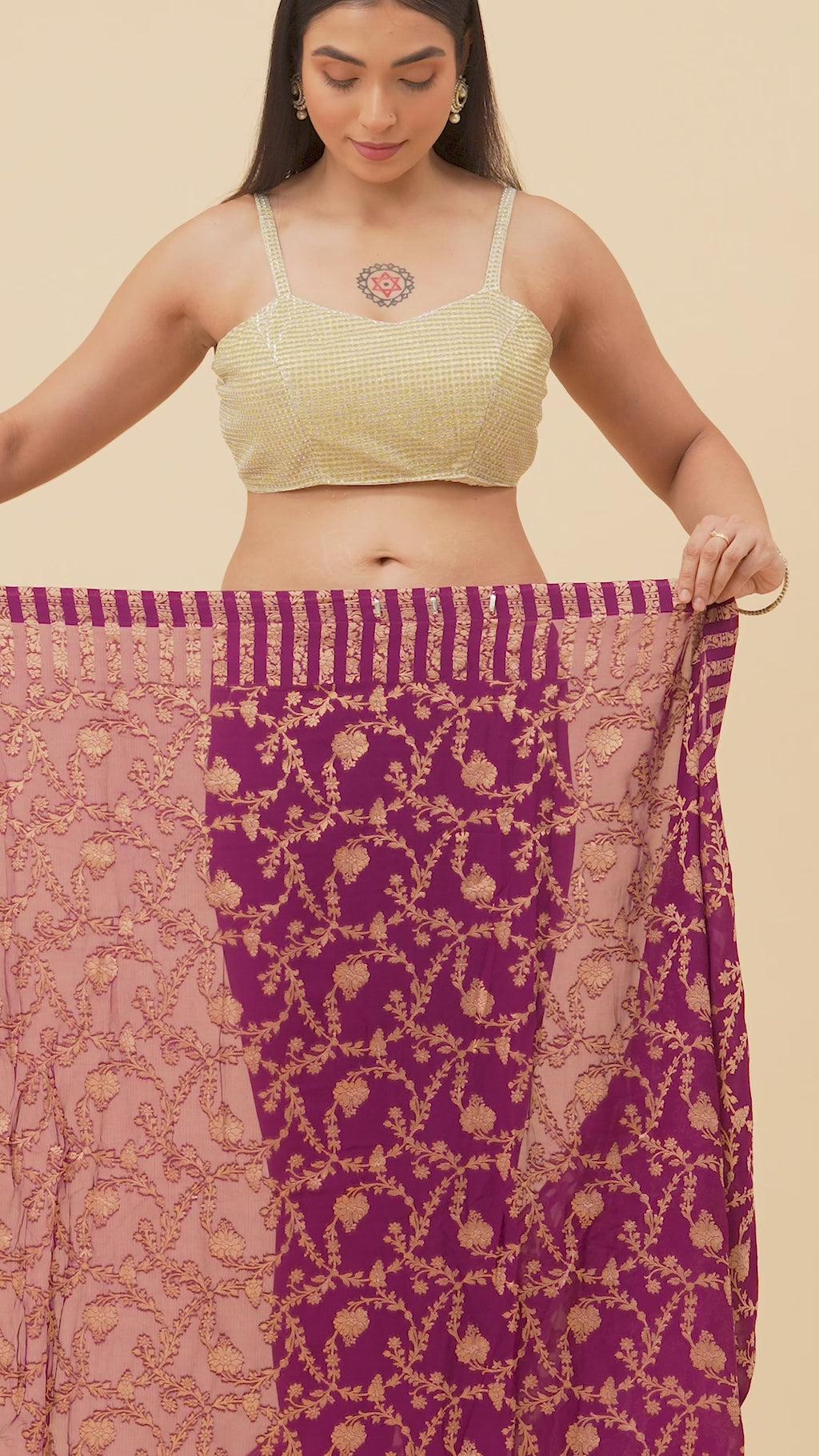 Gulnaar Khaddi Silk Saree