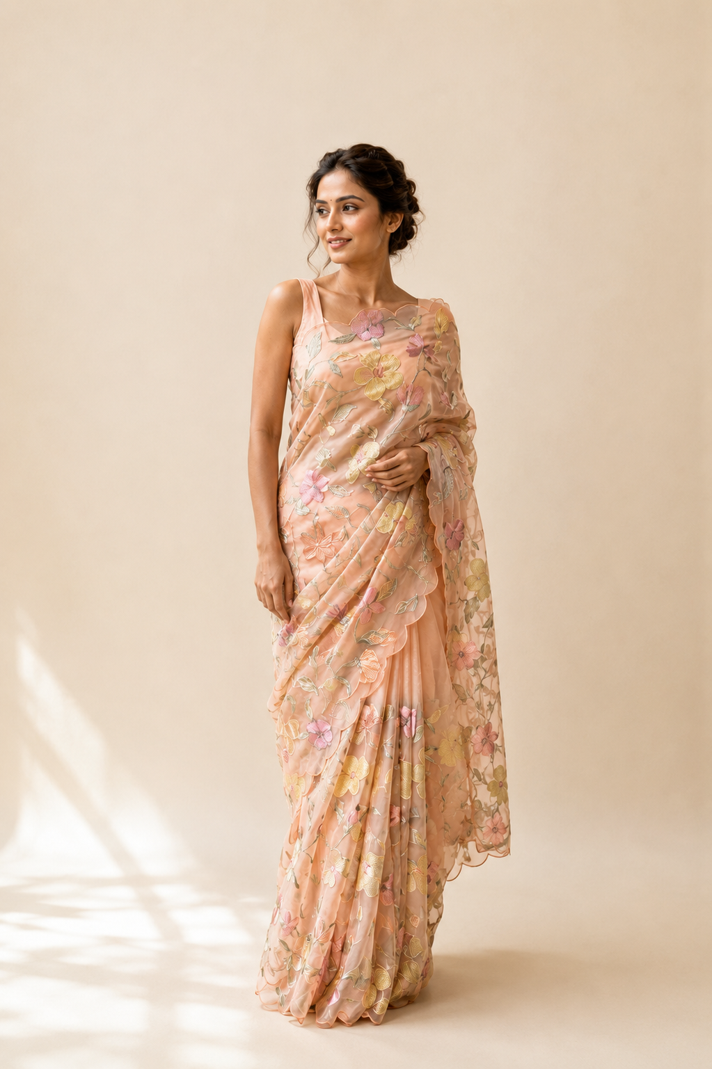 Nooré Blush Pure Organza Saree
